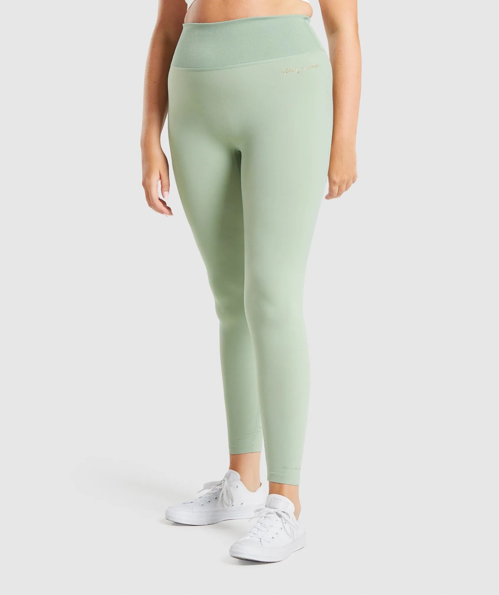 Gymshark Whitney Rib Waist Leggings - Moss Green | Gymshark (Global)