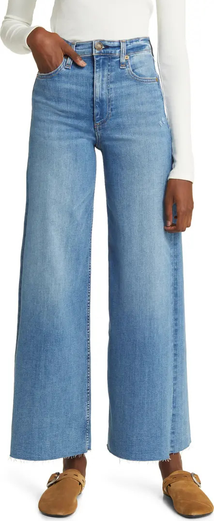 Sofie Raw Hem High Waist Crop Wide Leg Jeans | Nordstrom