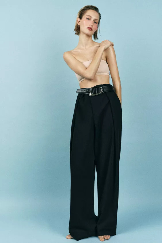 LEATHER SASH BELT WITH OVAL BUCKLE | Zara US