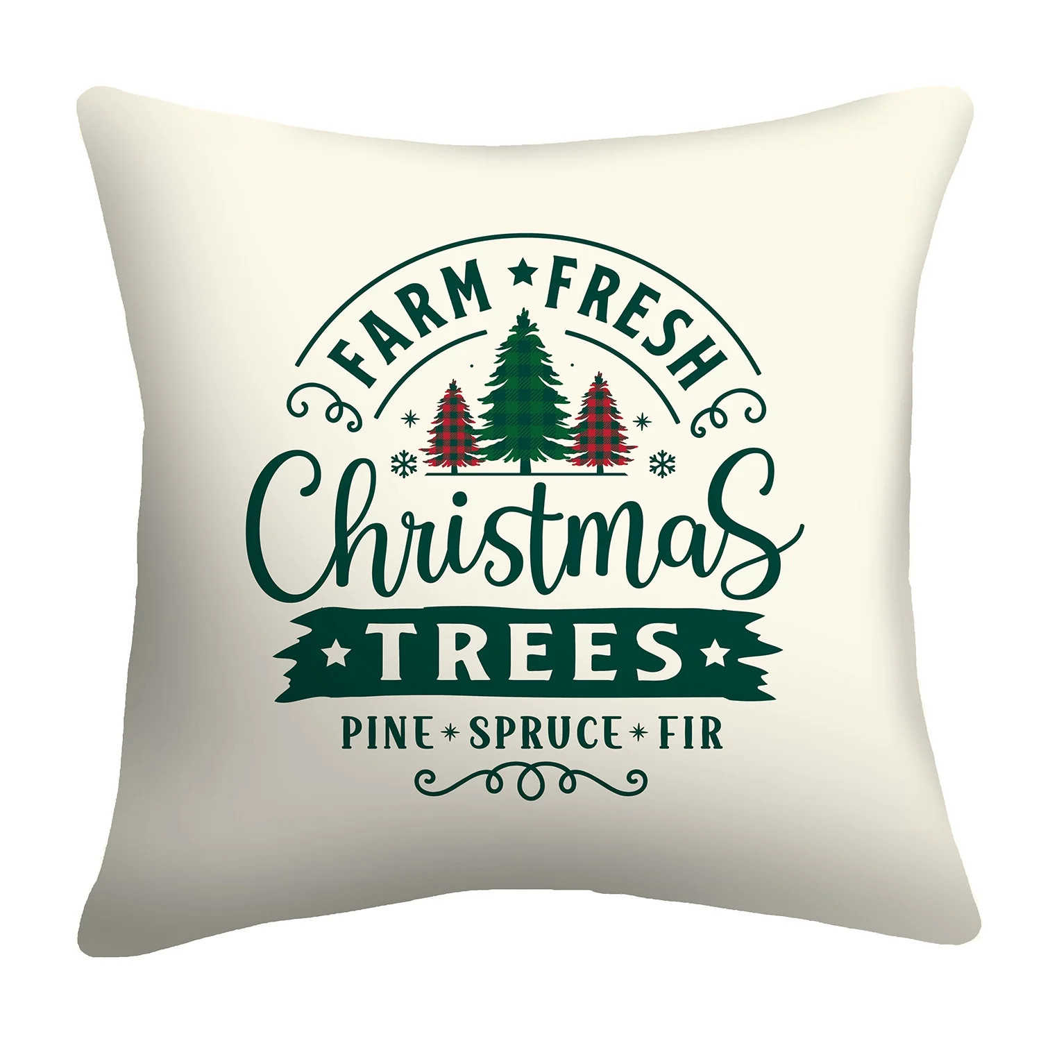 Mainstays 16" x 16" Reversible Tree Farm Decorative Outdoor Throw Pillow, Plaid Multi - Walmart.c... | Walmart (US)