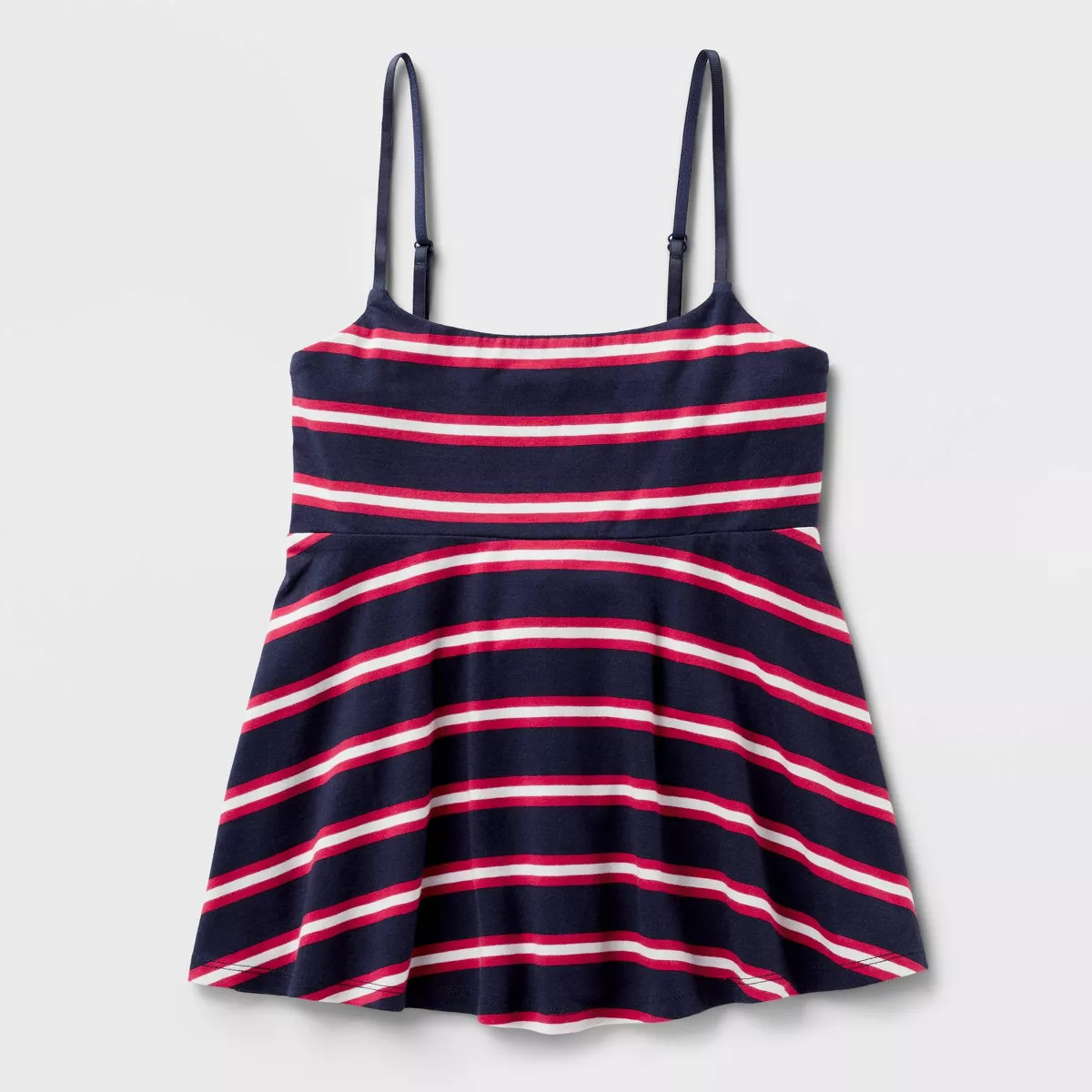 Women's Soft Cotton Babydoll Tank Top - Wild Fable™ Navy Blue Striped S | Target