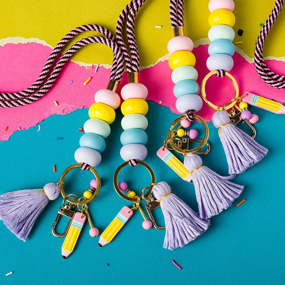 Lanyard, ID Holder, Teacher Lanyard, ID Lanyard, Beads Lanyard, Teacher Keychain, ID Badge, Lanya... | Etsy (US)