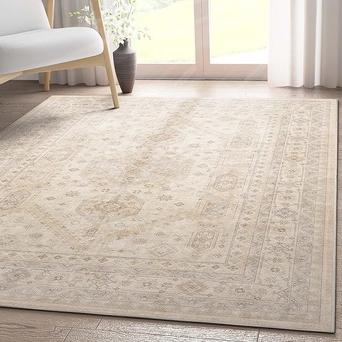 Well Woven Apollo Flatwoven Nicosia Beige 5'3" x 7'3" Area Rug | Amazon (US)