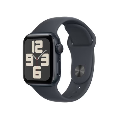 Apple Watch SE GPS (2024) 40mm Midnight Aluminum Case with Midnight Sport Band - S/M | Target