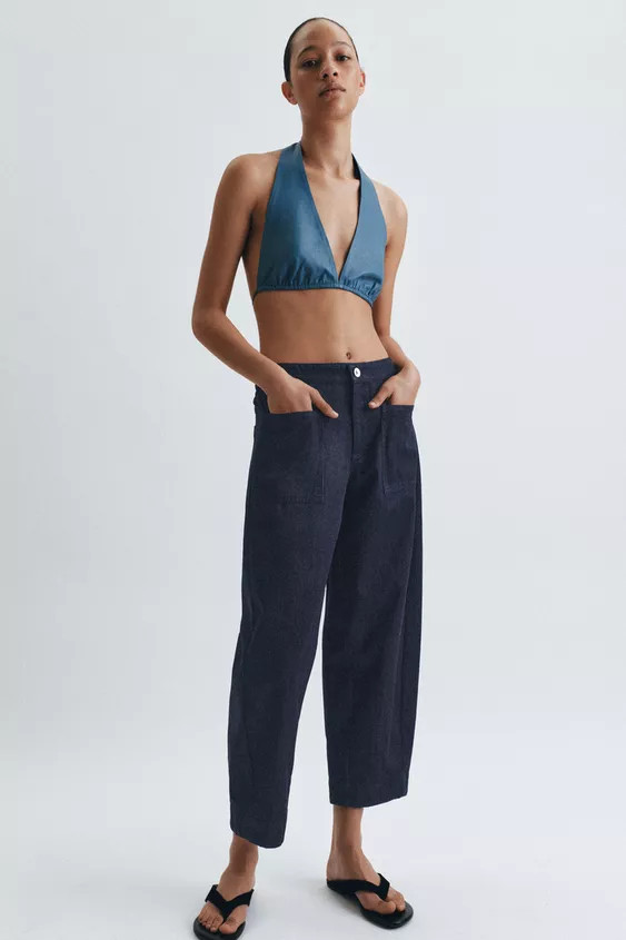 ZW COLLECTION DENIM TROUSERS WITH POCKETS | Zara FR