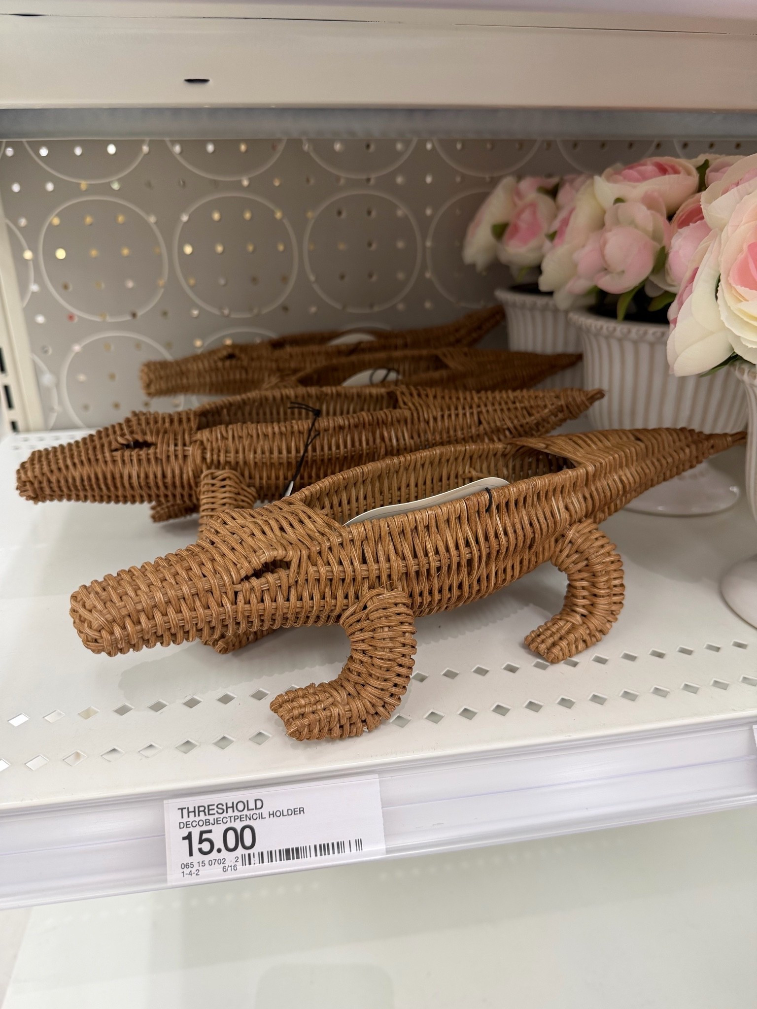 Whimsical Target home find with this little rattan woven straw crocodile basket decor! So charming. #targethome

#LTKHome