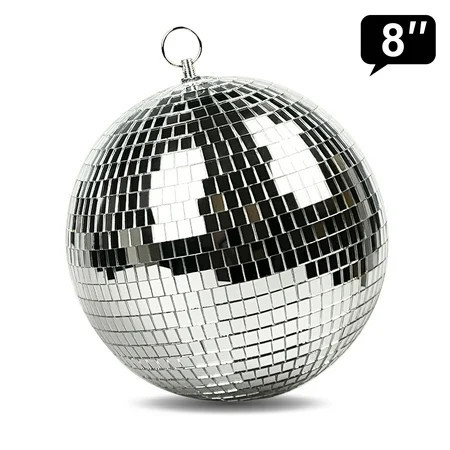Mirror Disco Ball - 8-Inch Silver Hanging Disco Ball for Party Wedding Holiday Home Decoration by JZSDB | Walmart (US)