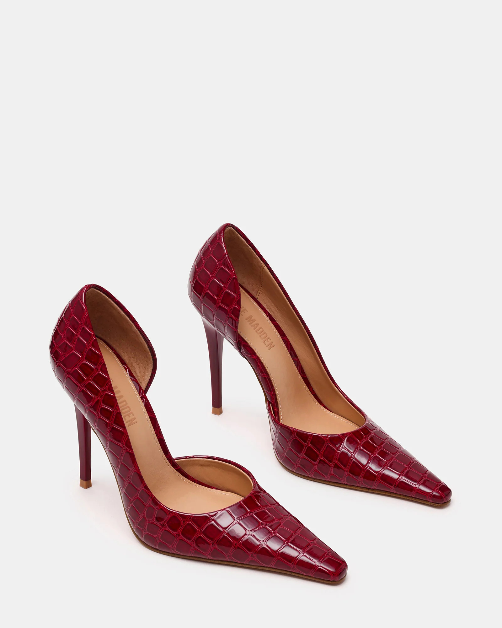 ELEGANT Red Crocodile Pointed-Toe Stiletto Pump Women's Heel | Steve Madden (US)