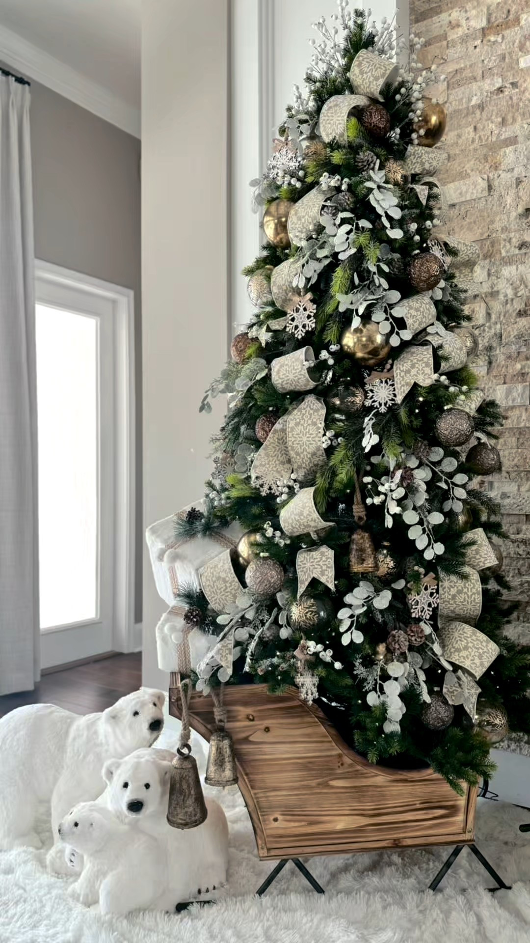 The gorgeous sleigh is perfect as a tree stand! This is solid wood sleigh that measure 42”L x 19W x 24”. Here’s a few tips that answer many of the questions I’ve been asked. 

1. The most important tip that I can give you if you plan to use it in the way that I have is to measure your tree stand first. The sleigh base size is 17” wide x 21”  an our 22 inches stand fixed perfectly on an angle.

2. The tree that I’m using in this image is 7 1/2 feet tall. It is not wobbly as many think it might be. That said,  anything slimmer would most certainly be wobbly. I also think that anything taller might look a bit funny and ultimately it won’t fit because the stand will be too large.

3. The sleigh does not come assembled. It has 5 pieces and it’s super easy to put together. The wood smells fantastic too! 

Let me know if you have any questions about the slay and I’m happy to answer . 

Follow me on Instagram for more inspiration @hold_my_eggnog
.
.
.
.
.
#treestand #holdmyeggnog 

#LTKStyleTip #LTKHome #LTKSeasonal