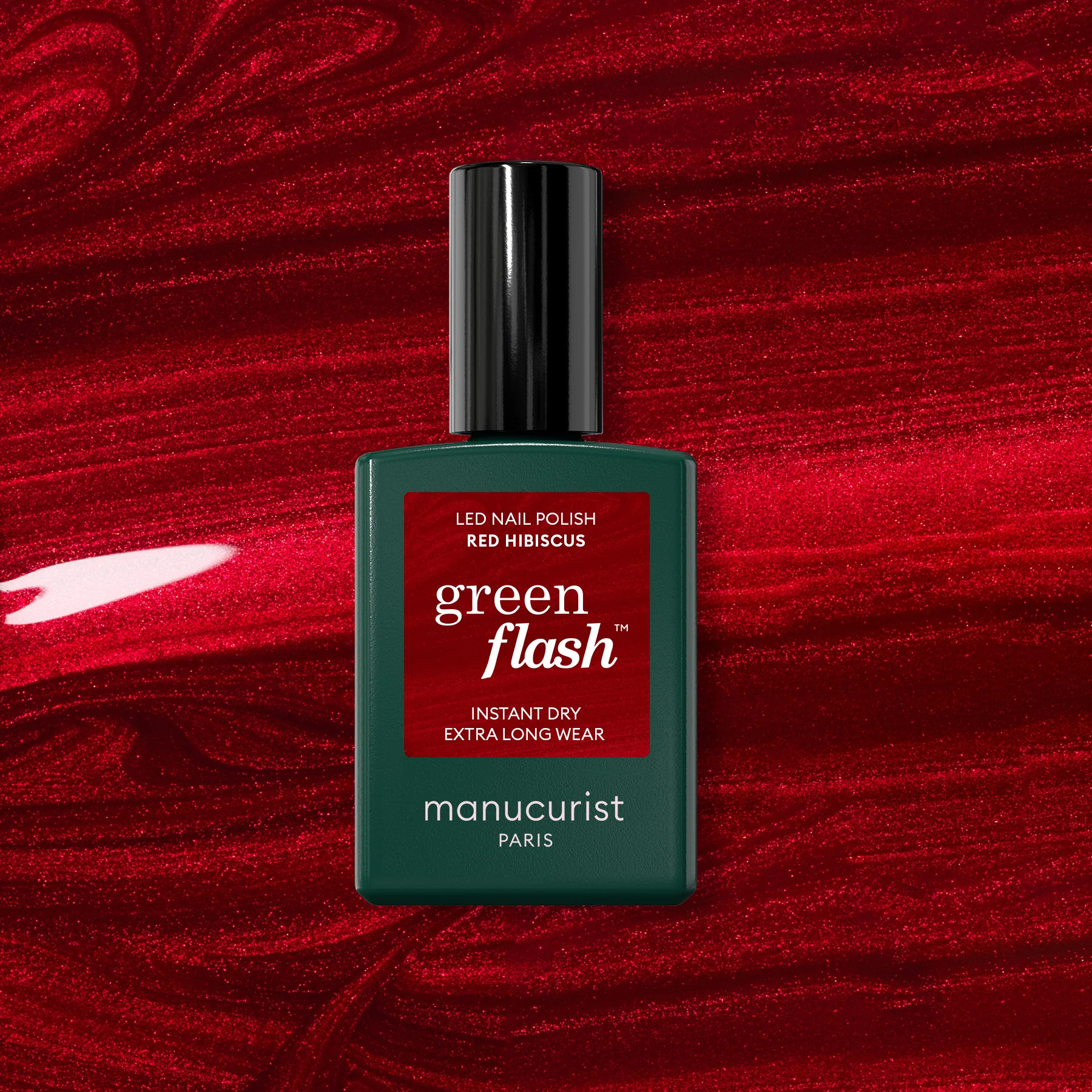 Red glitter LED nail polish - The alternative to gel nail polish | Manucurist Global