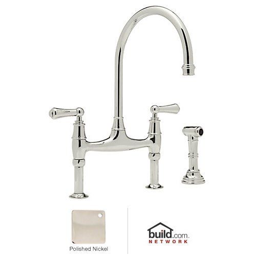 Rohl U.4719L-PN-2 Perrin and Rowe Bridge Style Kitchen Faucet with Sidespray, Polished Nickel | Amazon (US)