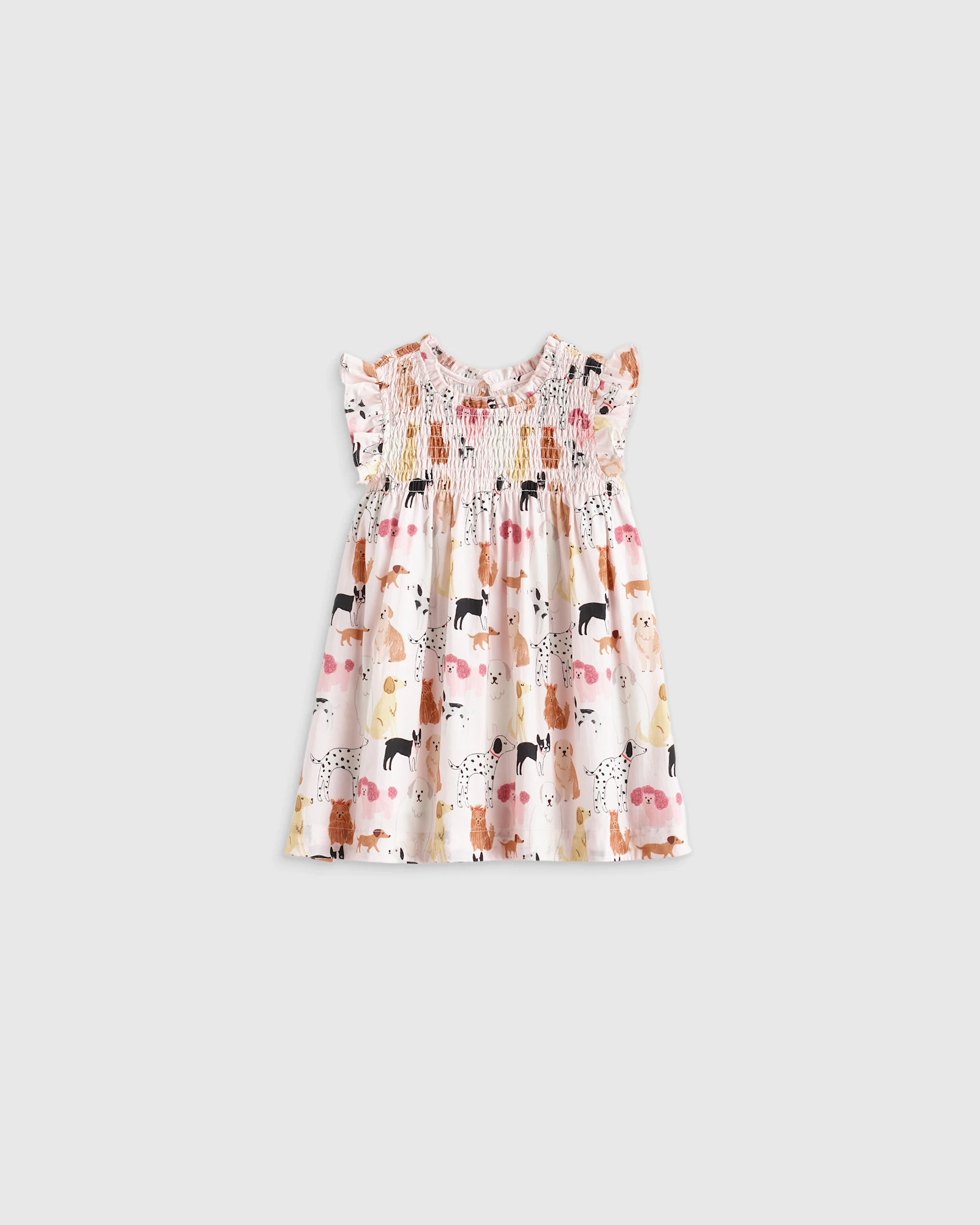 100% Cotton Poplin Smocked Flutter Sleeve Dress - Baby Girl | Quince