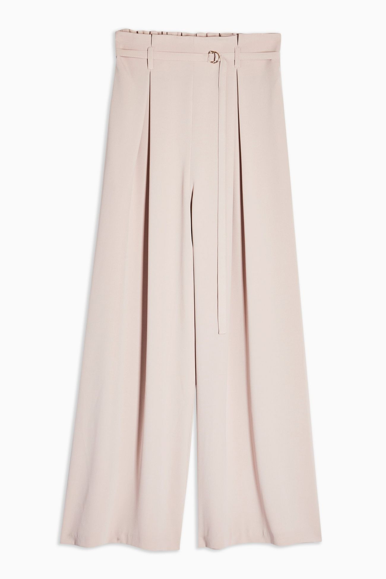 Roséfarbene Hose mit weitem Beinschnitt und Gürtel | Topshop DE