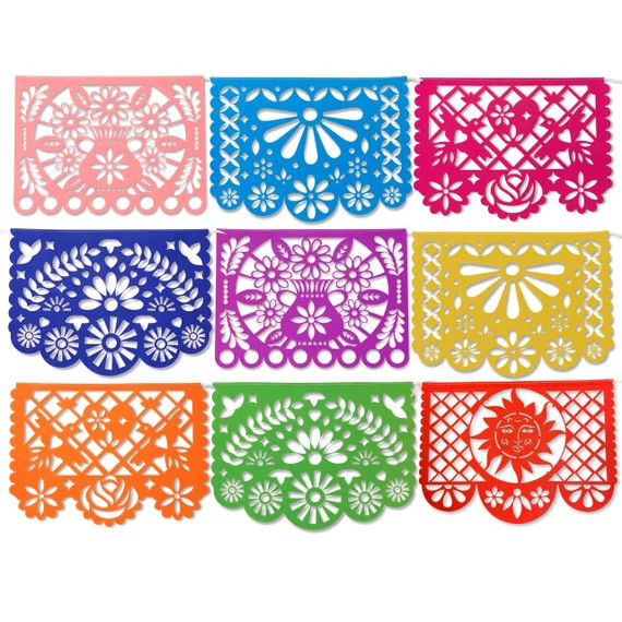 14 Ft Premium Quality Reusable Multi Color Fiesta Papel Picado | Etsy | Etsy (US)