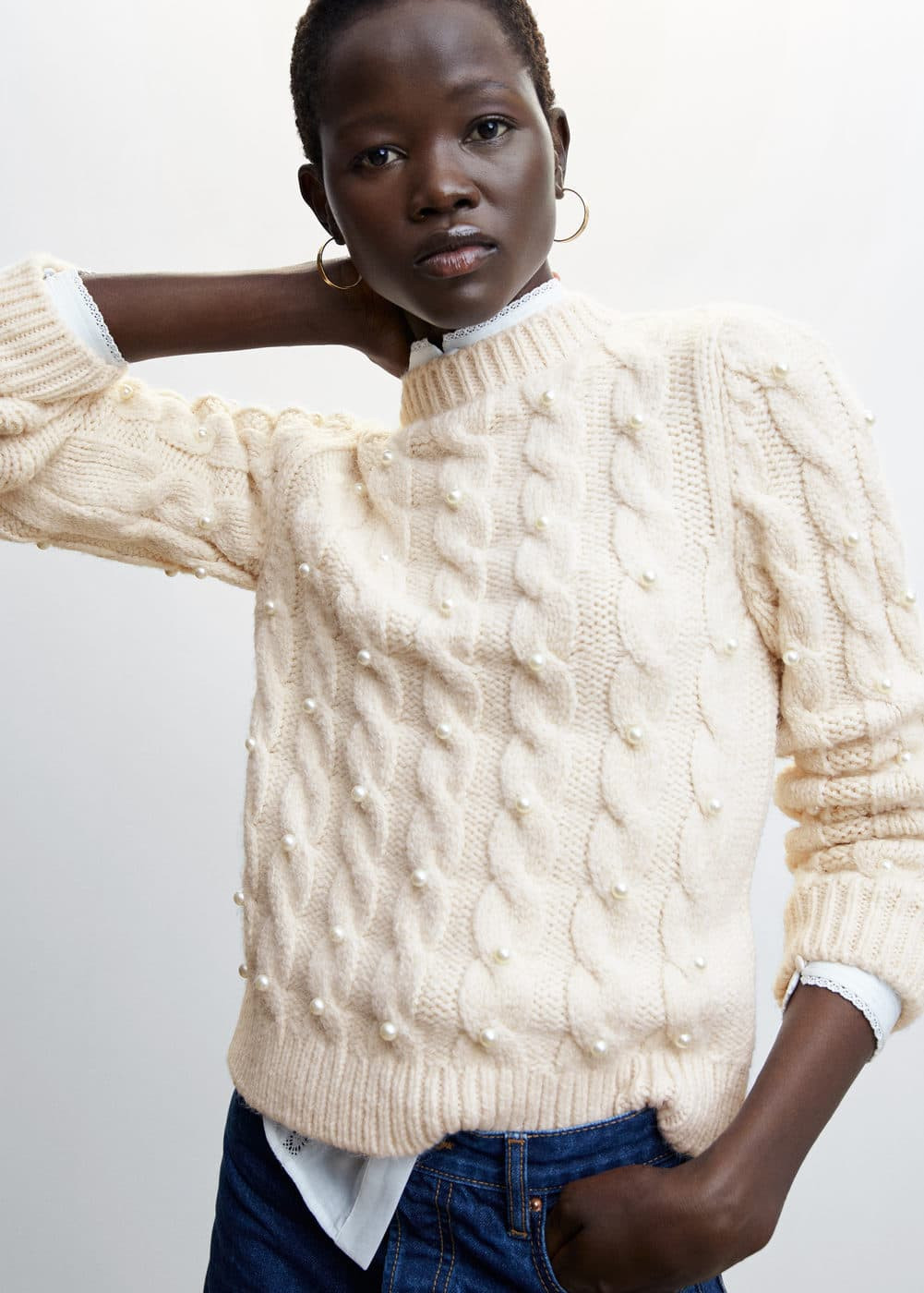 Pearl chunky knitted sweater -  Women | Mango USA | MANGO (US)
