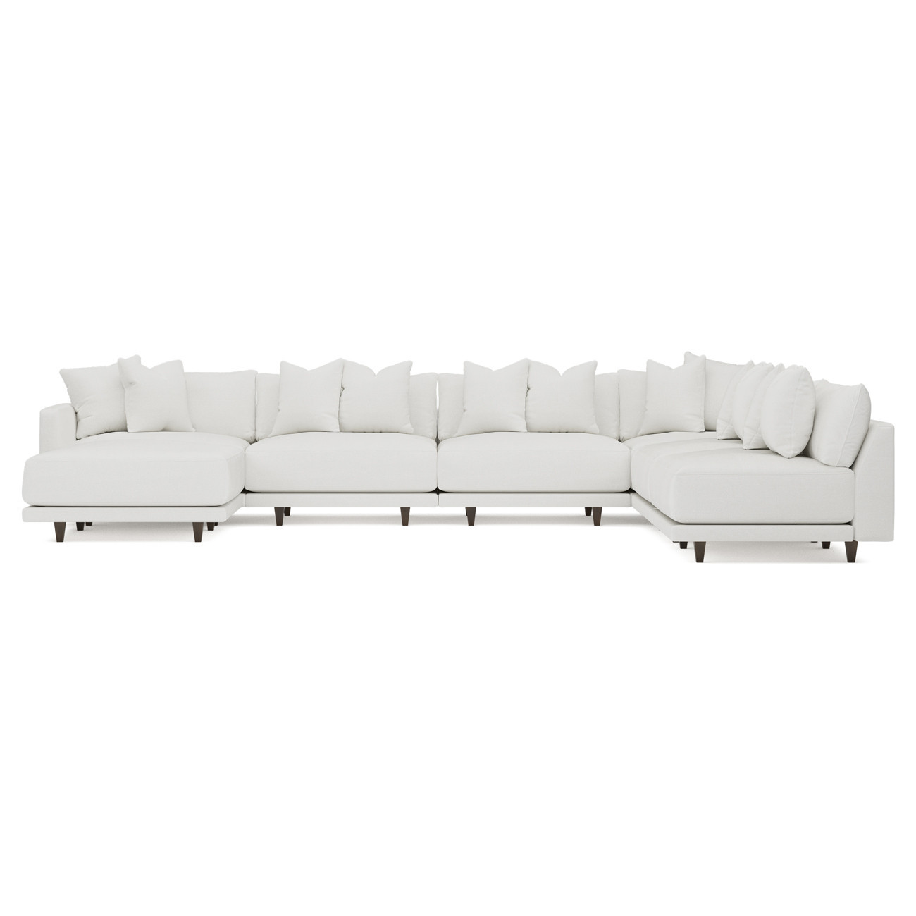Toulouse Snow Performance Modular 7-Piece Corner Sectional With Ottoman - Left End - 171 | Kathy Kuo Home
