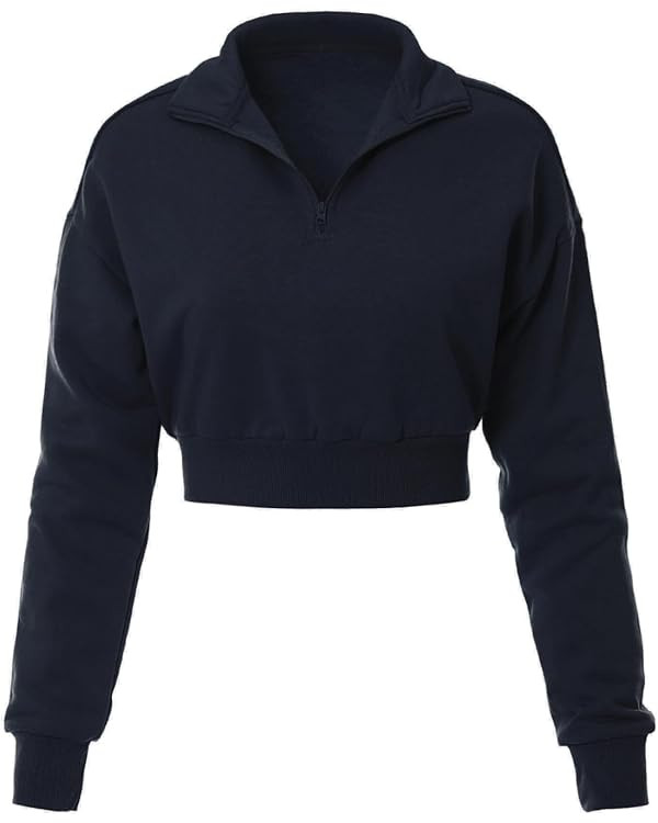 MixMatchy Women's Solid Cozy Half Zip-Up Pullover Sweater Top | Amazon (US)