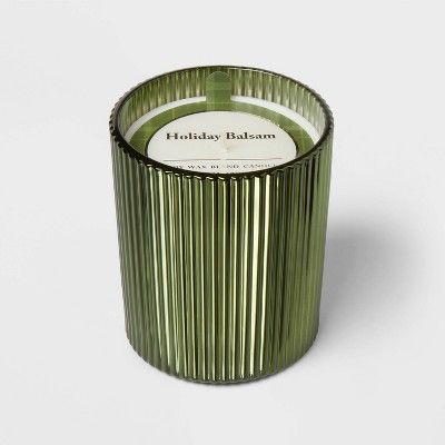 Clear Color Spray with Gold Rim Holiday Balsam Candle Green - Threshold™ | Target