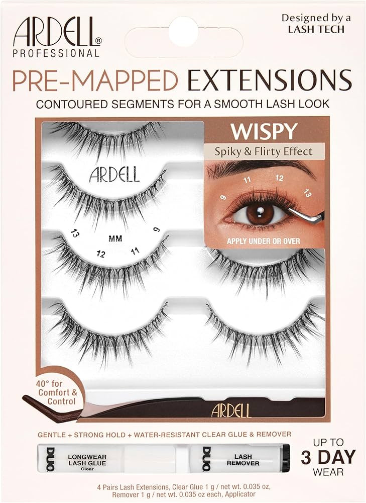 Ardell Pre-Mapped Eyelash Extensions Kit - False Lashes Wispy, Reusable Segmented Lash Strips, Lo... | Amazon (CA)