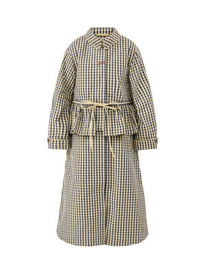 Myrtle Multi Wear Trench Coat Navy Gingham | Fenwick UK