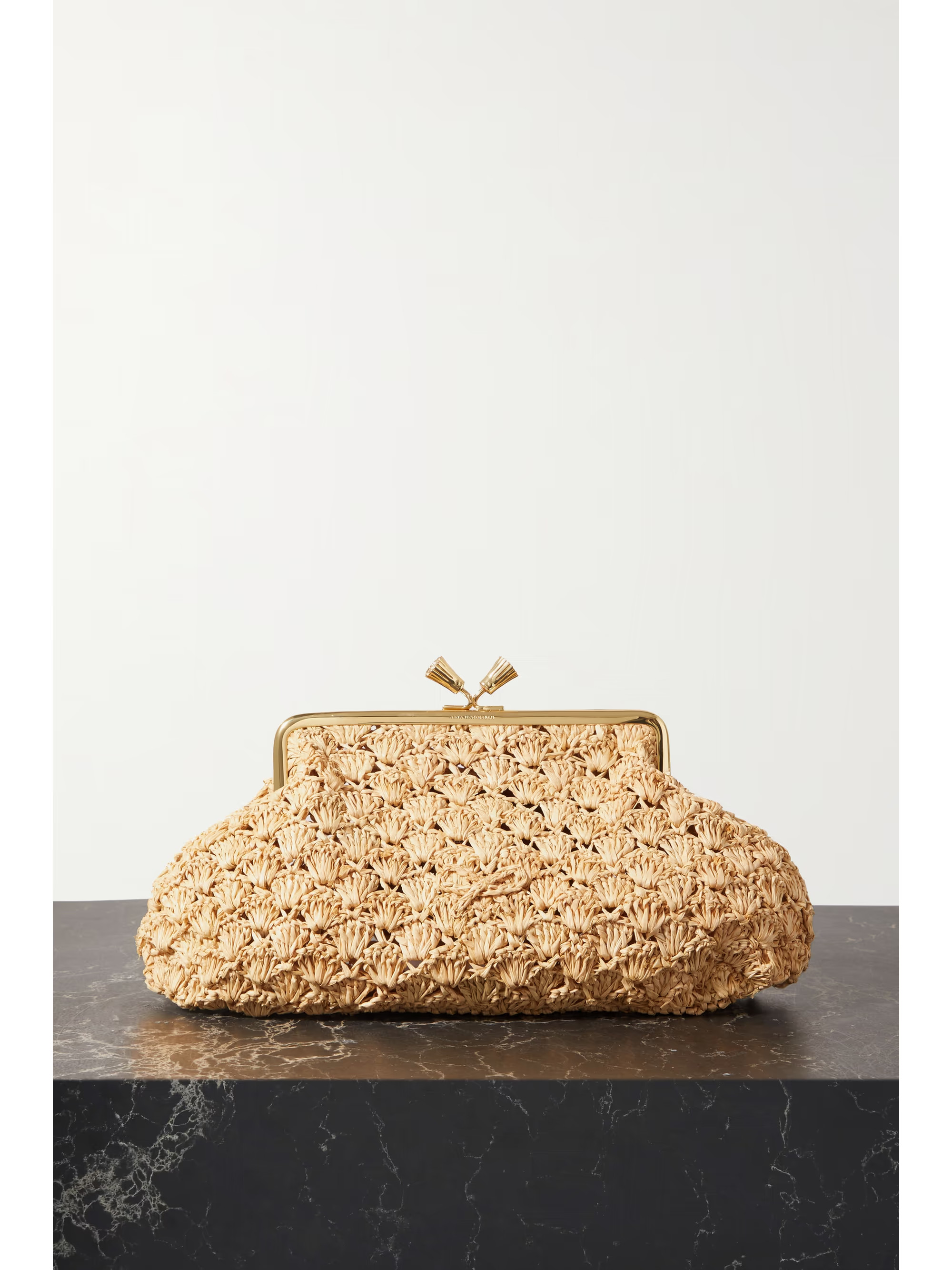 Maud large woven raffia clutch | NET-A-PORTER (US)