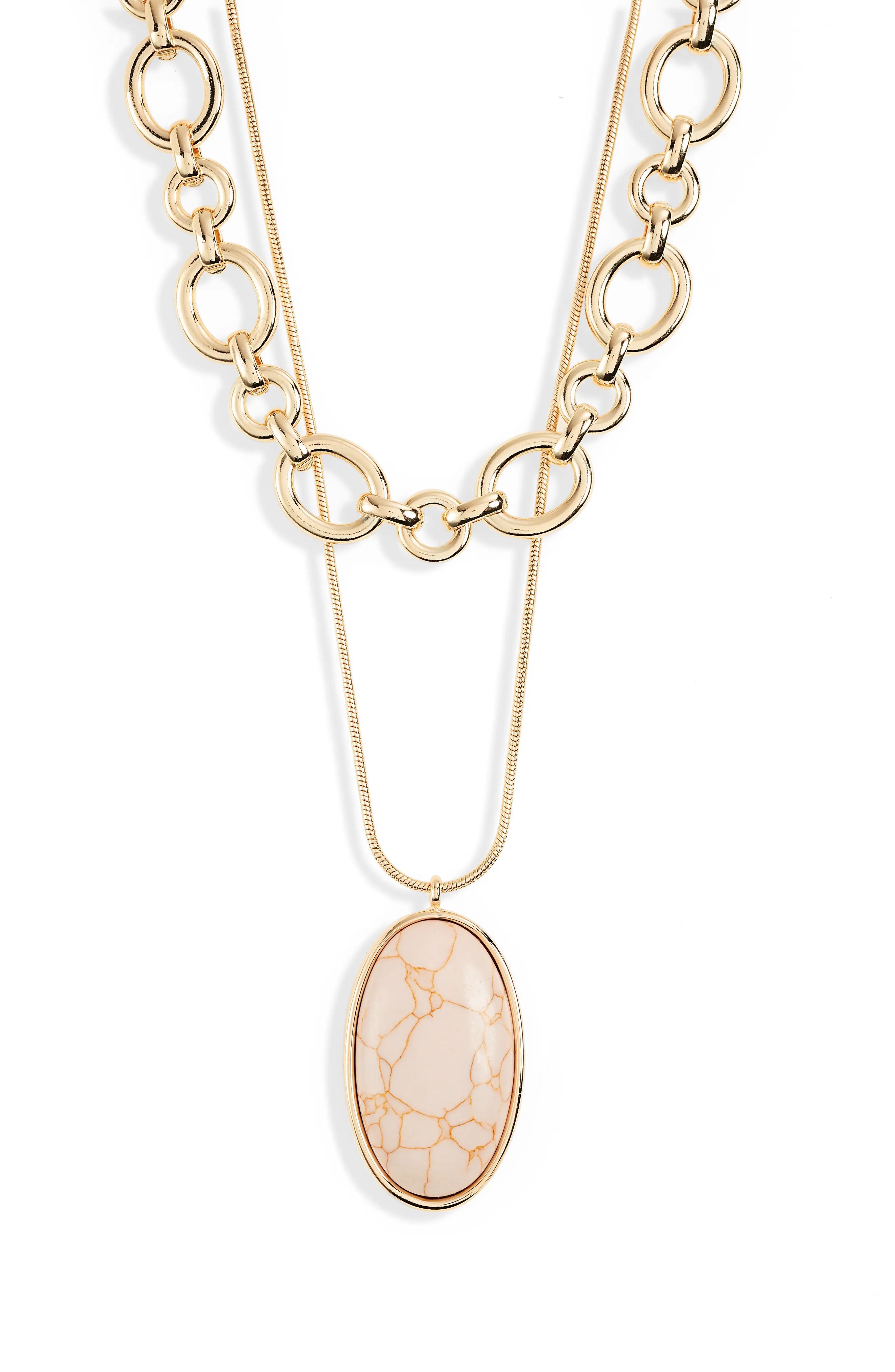 Women's Nordstrom Layered Stone Pendant Necklace | Nordstrom