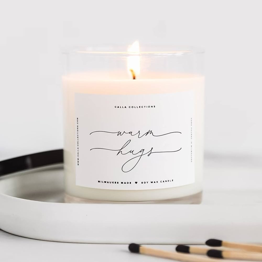 ThreeKin Warm Hugs Scented Candles for Home, Natural Soy Wax, Relaxing Aromatherapy Gifts, Essent... | Amazon (US)