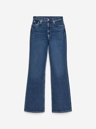 RAIN High Flared Jeans – Mid Blue – Women – ARKET GB | Arket UK