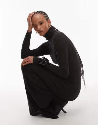 ASOS DESIGN – Maxikleid in Schwarz mit Rollkragen | ASOS (Global)