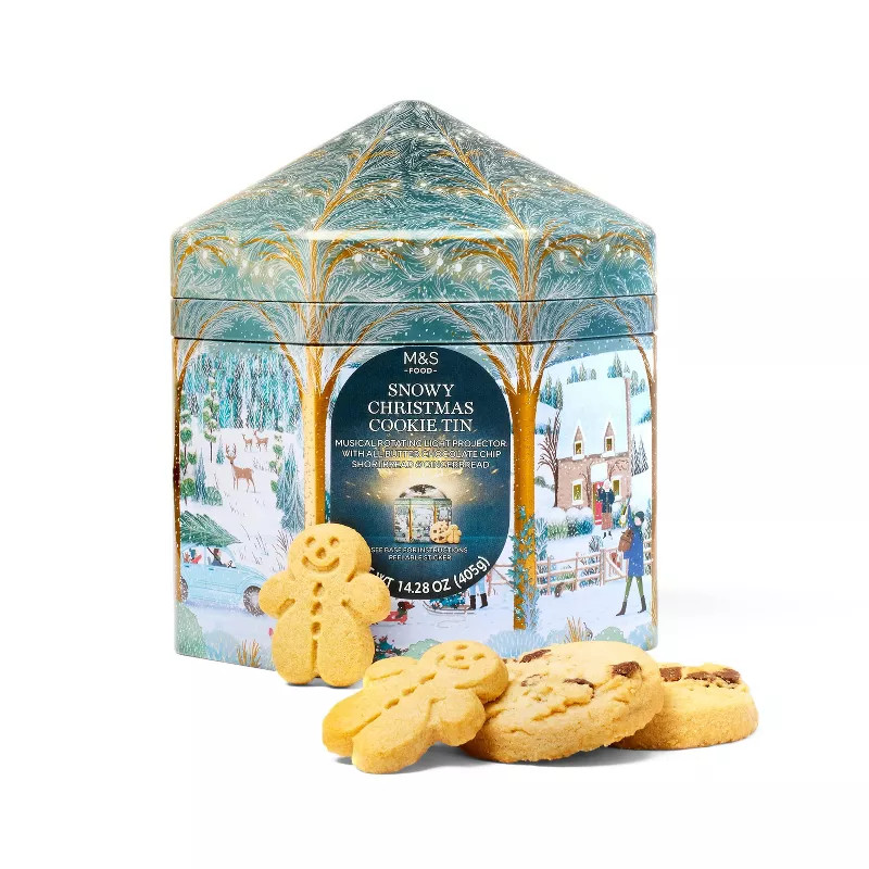 M&S Snowy Night Cookie Tin - 14.28oz | Target
