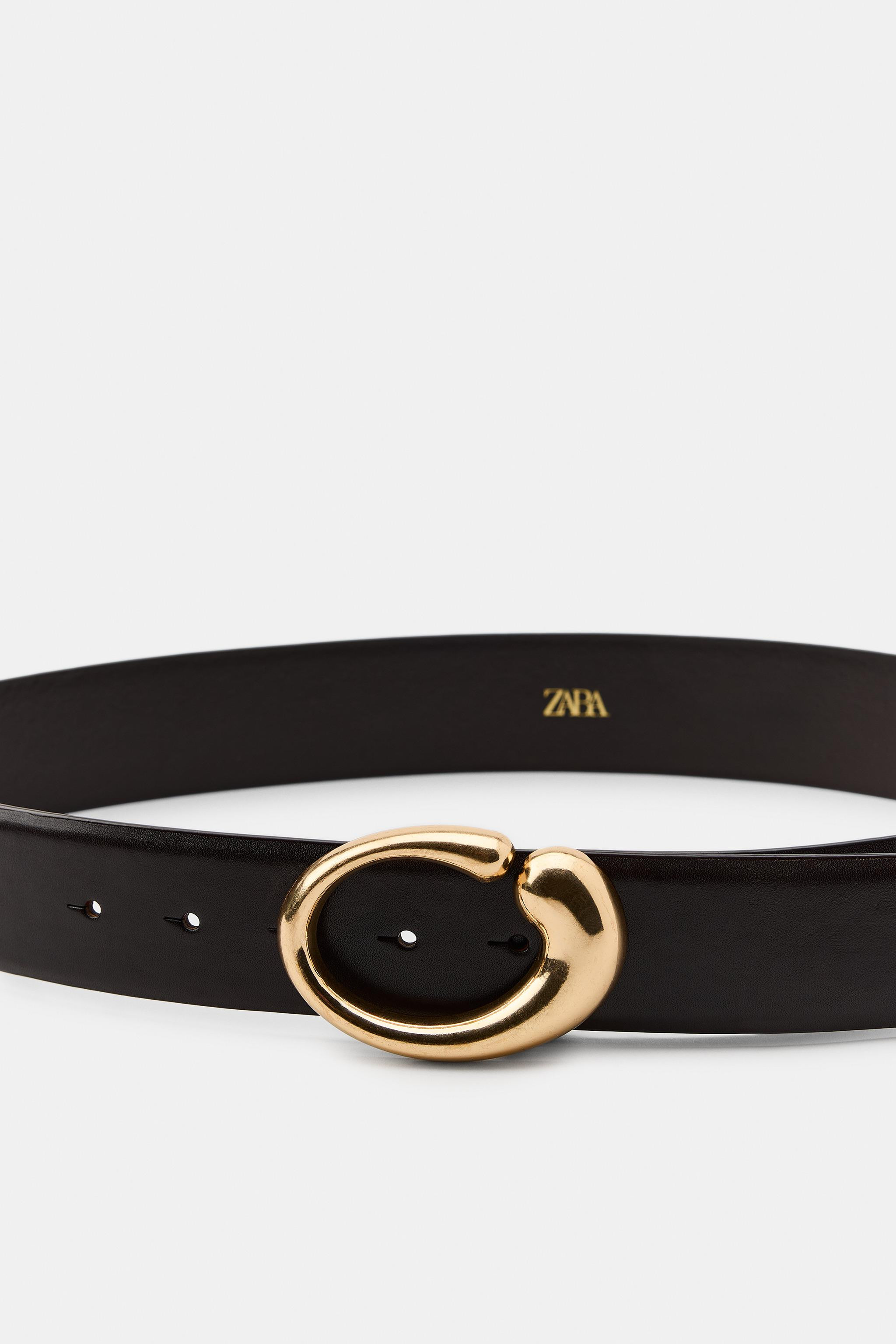 100% LEATHER BELT WITH OVAL BUCKLE | Zara UK