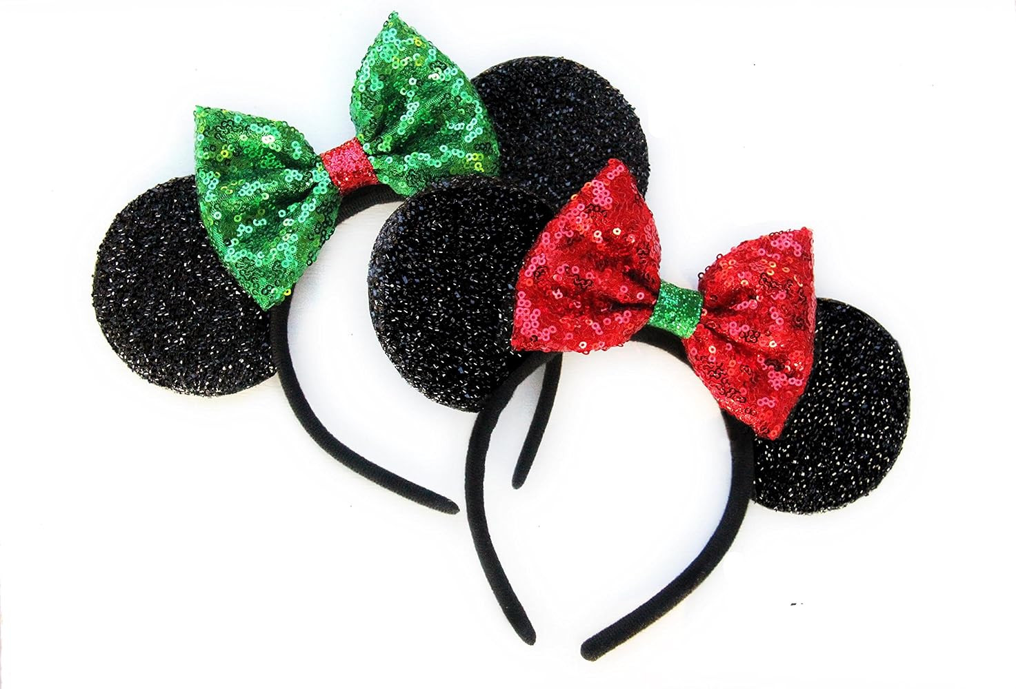 CLGIFT Two x Christmas Mickey Ears, Christmas Minnie Ears, Christmas,Holiday Ears Rainbow | Amazon (US)