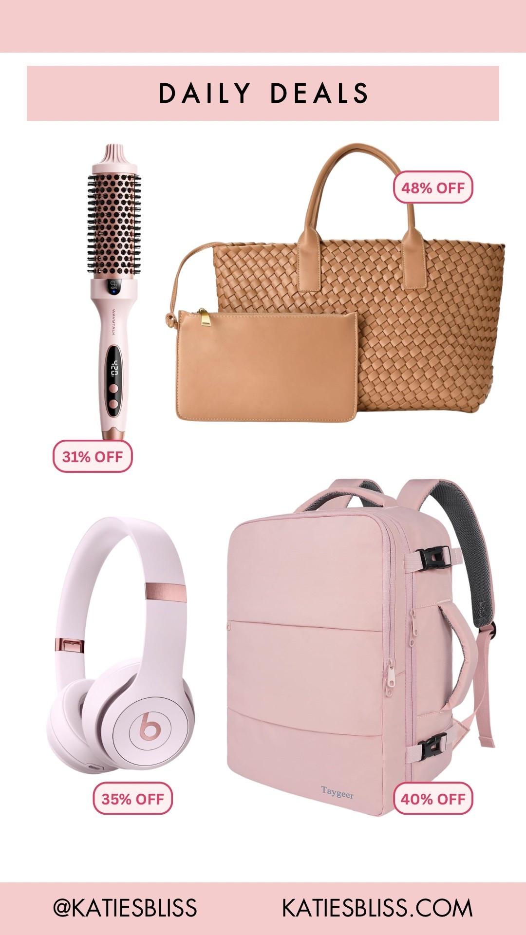 Daily deals ✨

Amazon. Deal. Sale. Markdown. Travel. Vacation. Spring break. Hot brush. Tote bag. Carry on. Travel backpack. Headphones. 



#LTKTravel #LTKSaleAlert