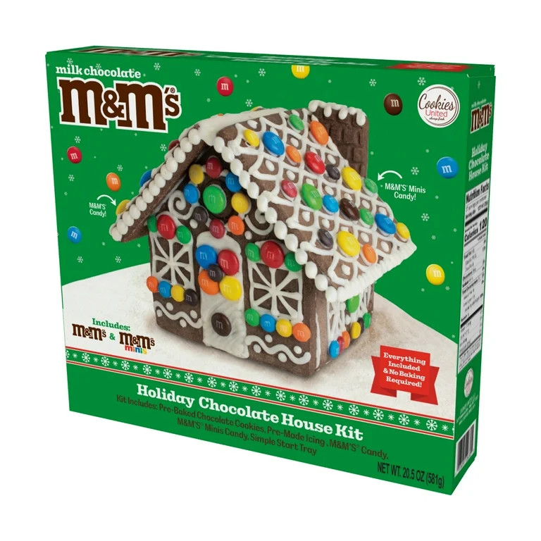 DIY, M&M's Holiday Chocolate House Box Kit, 20.5oz | Walmart (US)