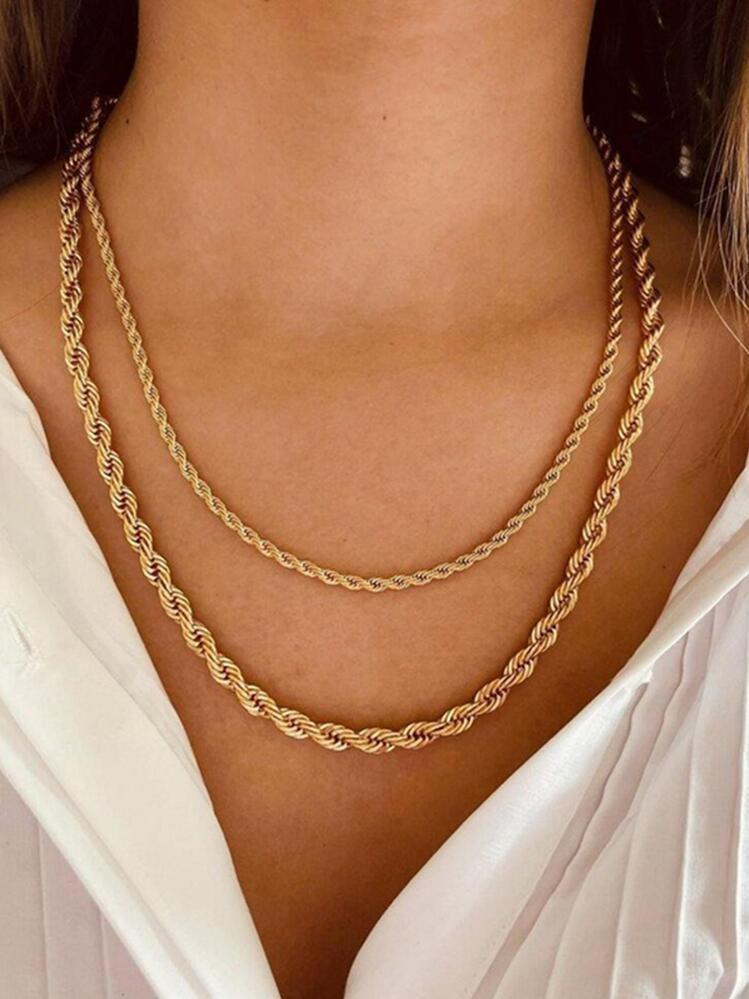 From  $2.30               Save $0.11 off this item after joining.  1 Piece Gold Color Stainless S... | SHEIN