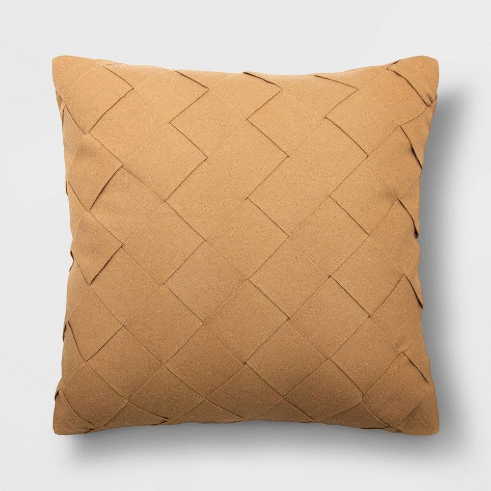 Oversized Basket Weave Square Throw Pillow Tan - Project 62 | Target