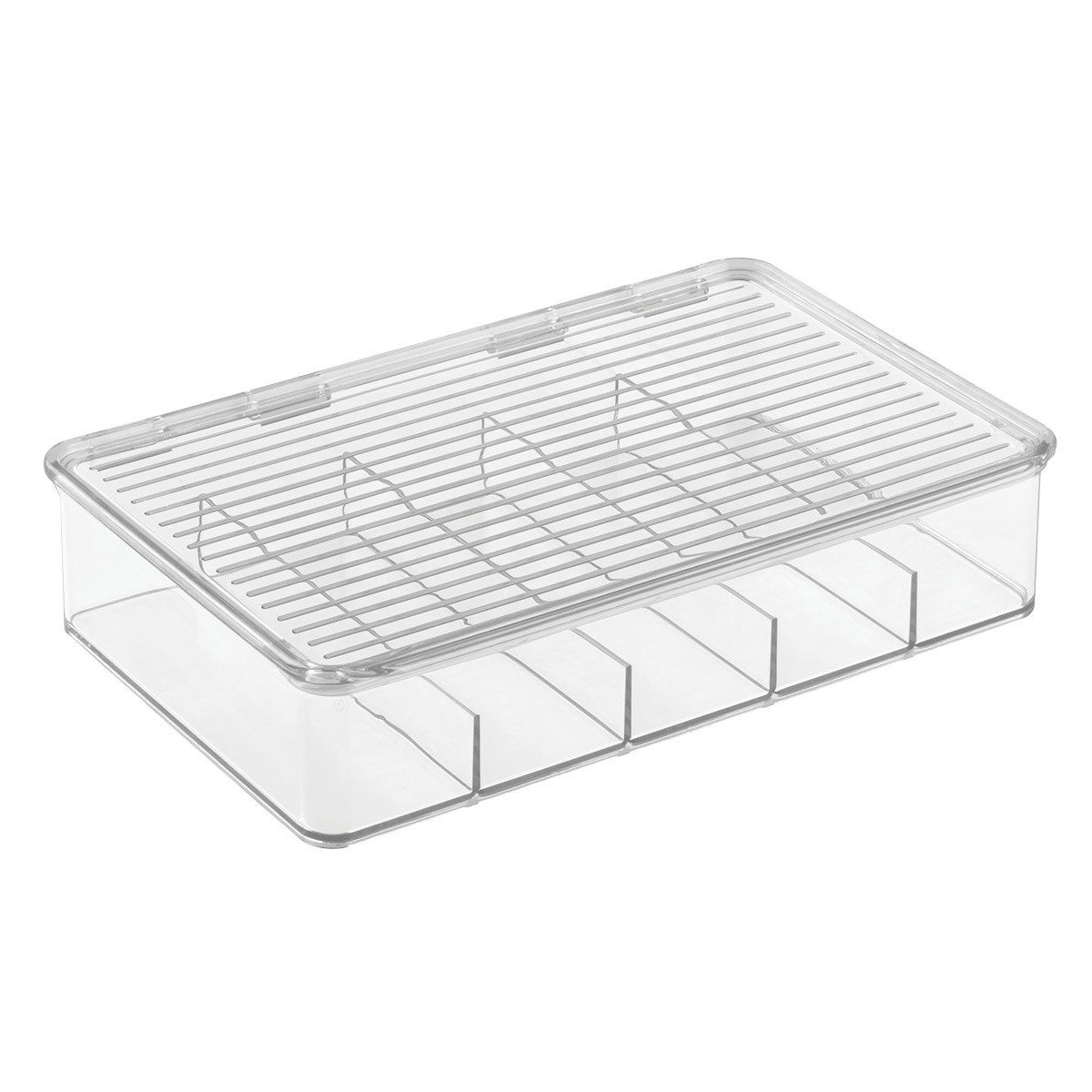 iDESIGN Linus Large Battery Organizer Clear | The Container Store