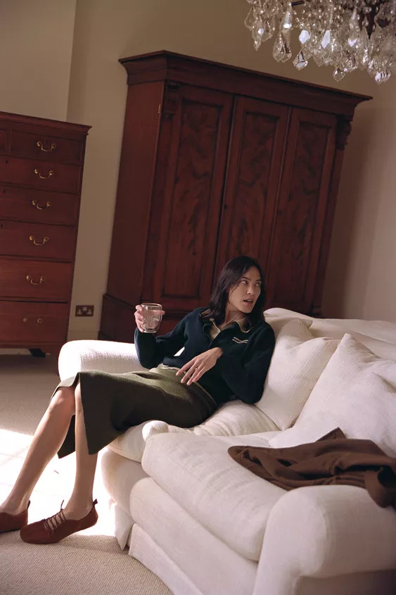 CONTRAST DOUBLE LAYER KNIT POLO CARDIGAN | Zara US