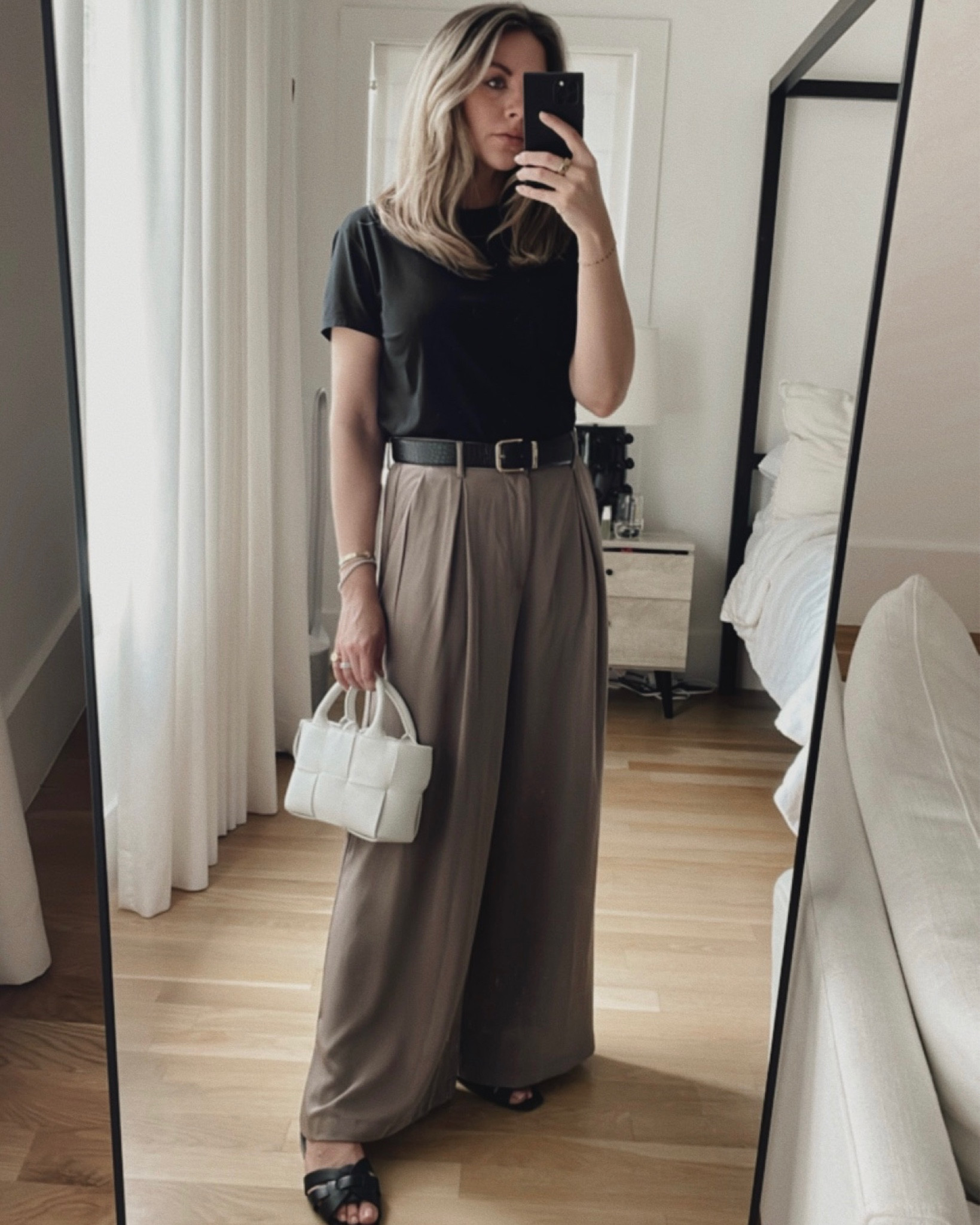Amazon trousers (med) and black t shirt 