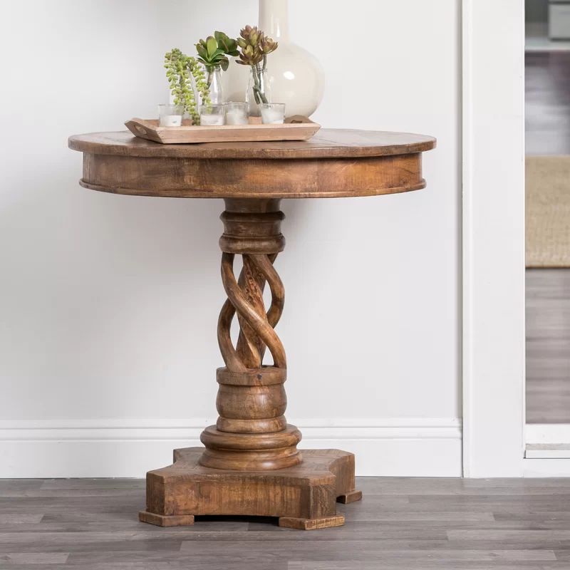 30'' Tall Solid Wood Pedestal End Table | Wayfair North America