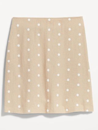 High-Waisted Printed Linen-Blend A-Line Mini Skirt for Women | Old Navy (US)