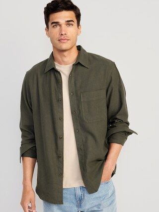 Double-Brushed Flannel Shirt for Men | Old Navy (US)