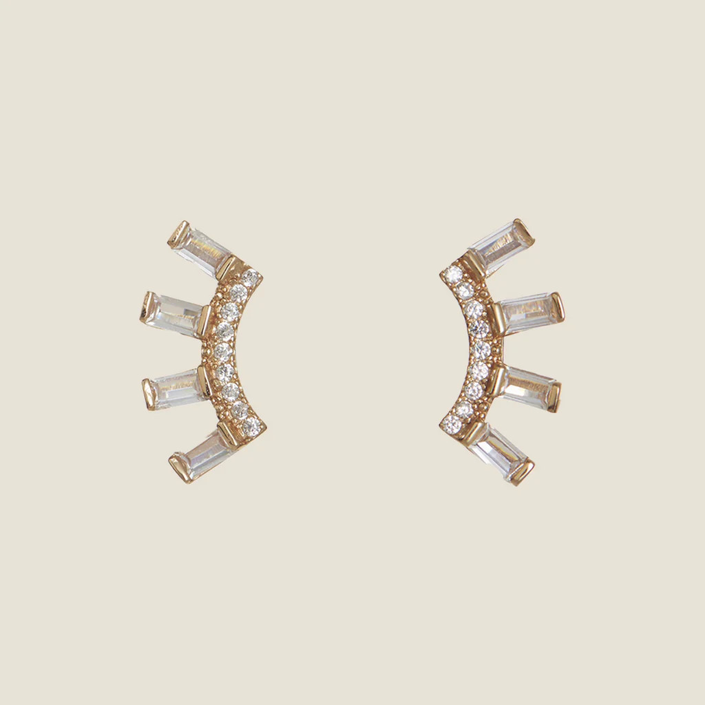 Classic Anastasia Ear Climber | Nickel and Suede