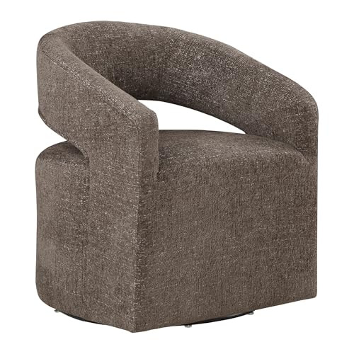 OSP Home Furnishings Devin Modern Upholstered Swivel Accent Barrel Chair, Charcoal | Amazon (US)