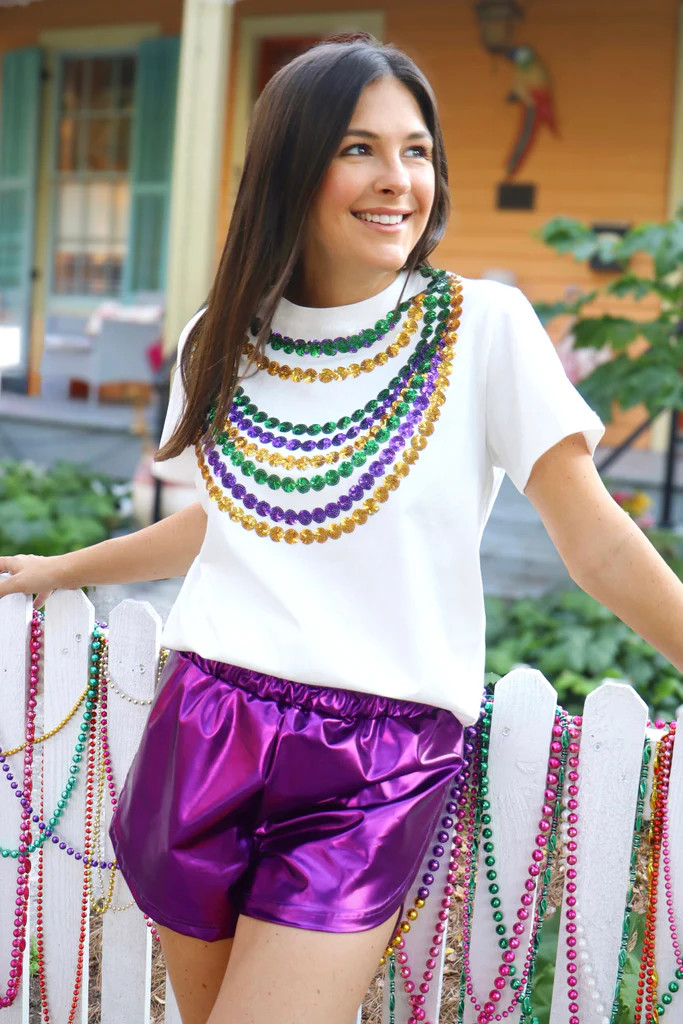 Mardi Gras Beads Adult Shirt | Belle Cher
