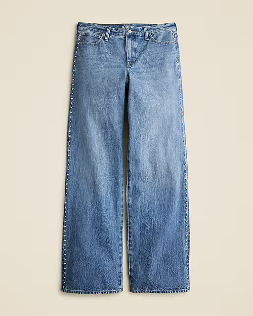 Studded lower-rise wide-leg jean in 1984 rigid | J. Crew US