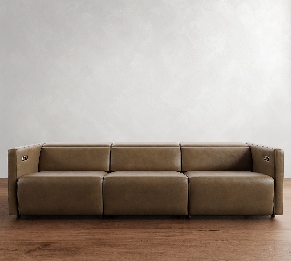 Tucker Leather Power Reclining Sofa (74"–107") | Pottery Barn (US)