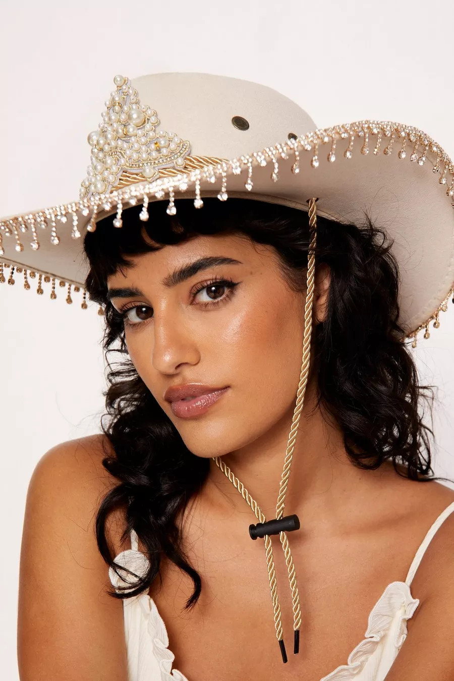 Pearl Embellished Tassel Trim Cowboy Hat | Nasty Gal (US)
