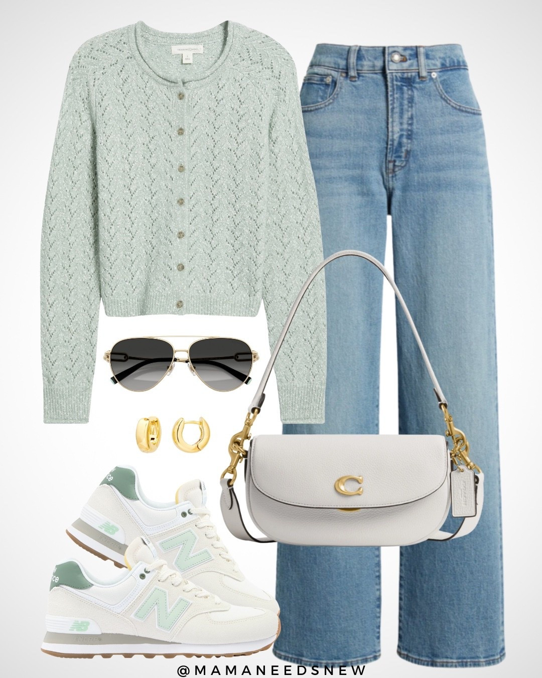 A fall transitional outfit with a cardigan, jeans, sneakers and shoulder bag 💚

#LTKSaleAlert #LTKShoeCrush #LTKStyleTip