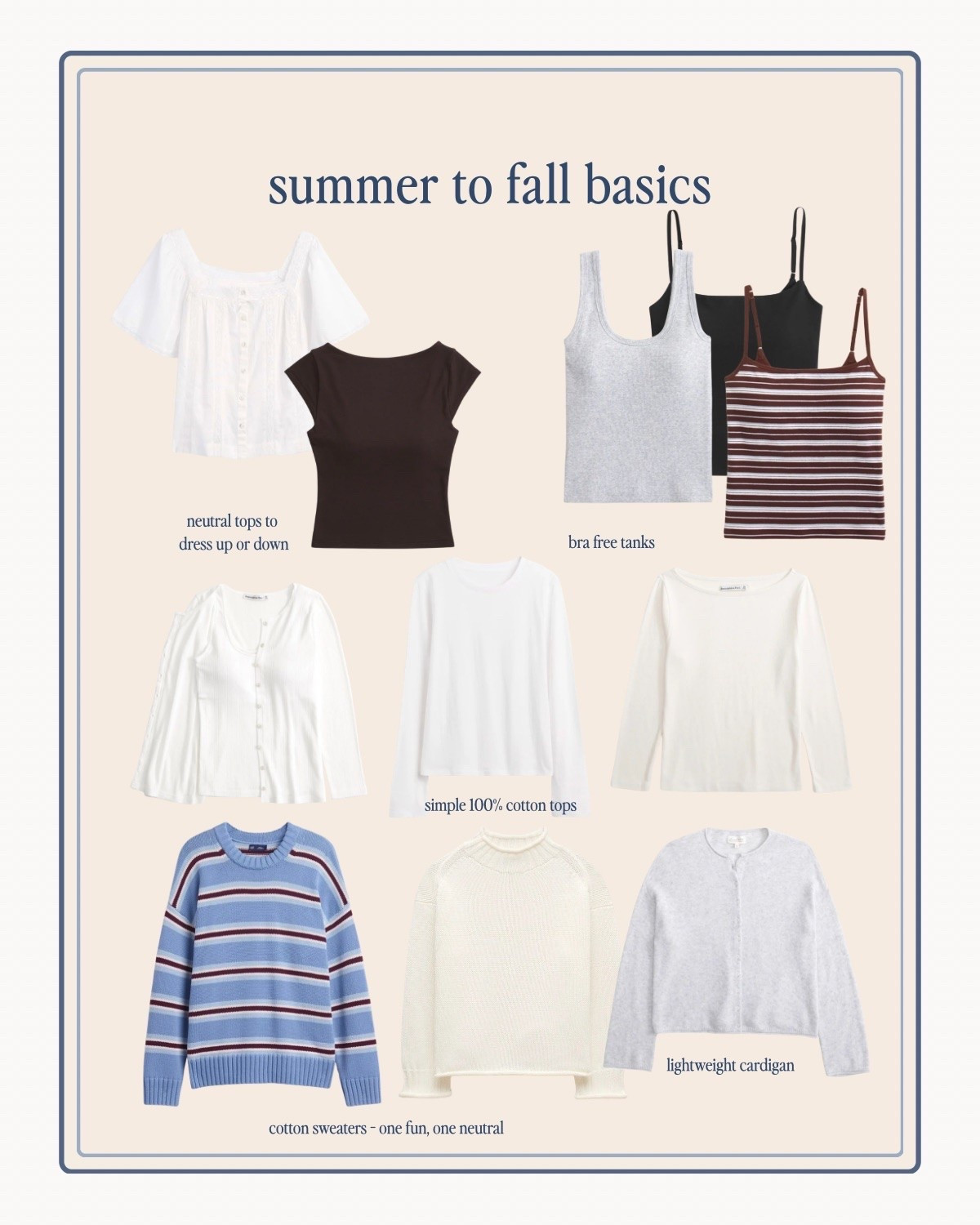 Summer to fall basics/ mini capsule wardrobe for tops!

#LTKootd #LTKSeasonal #LTKSaleAlert